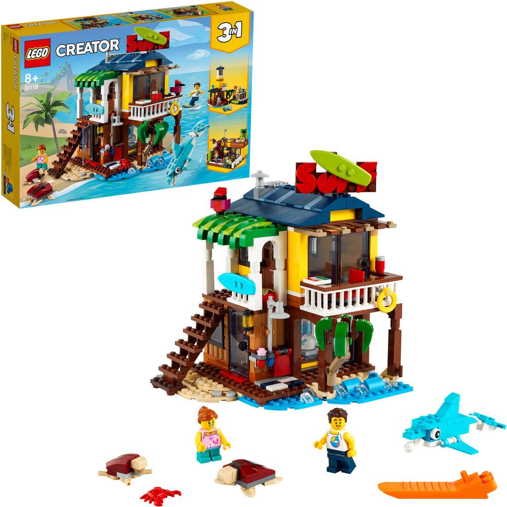 Lego®creator 31118 la maison sur la plage du surfeur jeux de  constructions  maquettes jouéclub