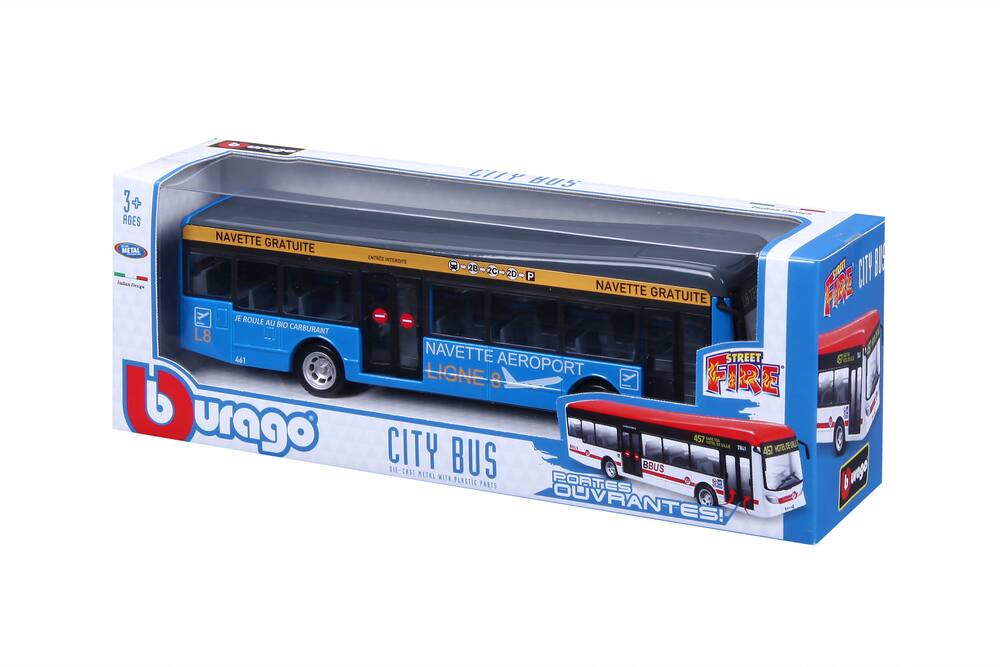 Vehicule 1/64 city bus - bus urbain À portes ouvrantes