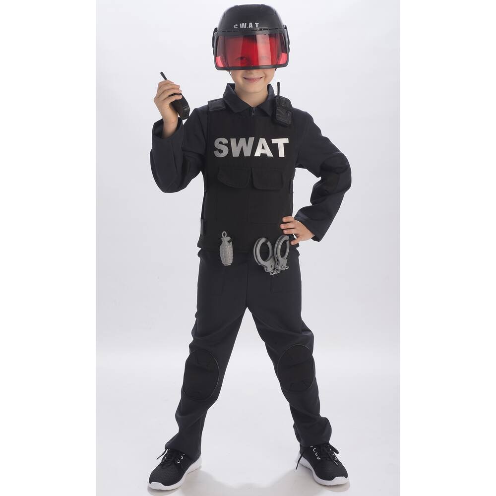 Deguisement agent du swat 8-10 ans, fetes et anniversaires