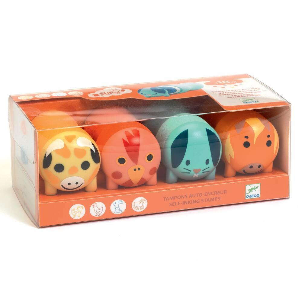 Tampons Empreintes D'Animaux, Tampons Empreintes d'Animaux pour, Kits d' Artisanat en Bois Jouets Éducatifs Fournitures de Scrapbooking Activités Préscolaires Pour Garçons et Filles