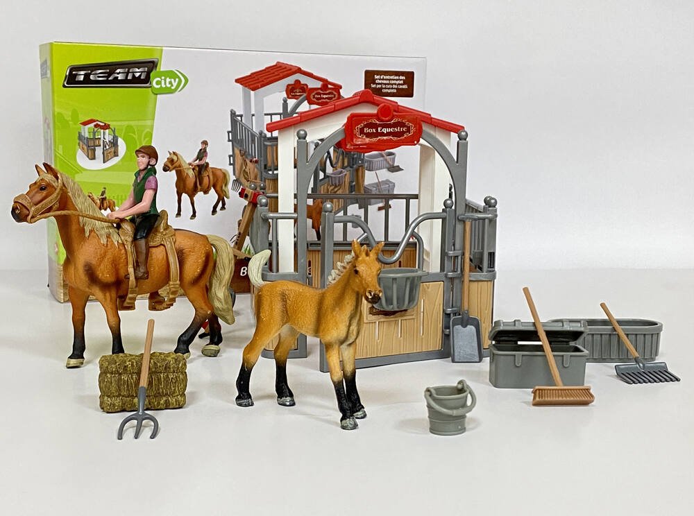 Box equestre, figurines