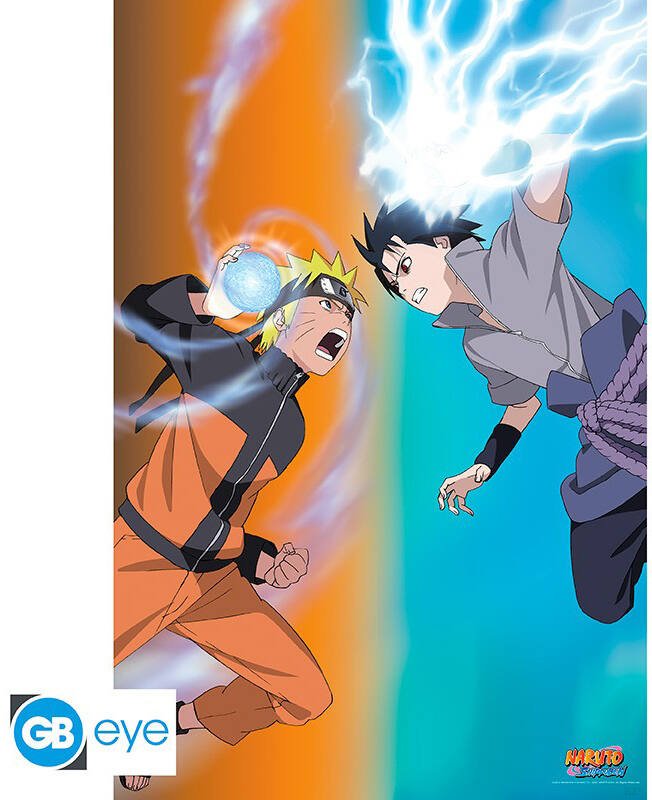 Naruto shippuden - poster maxi 91,5x61 - naruto vs sasuke, chambre enfants