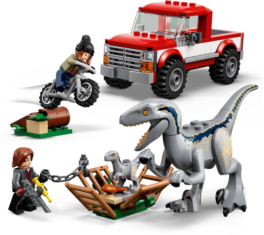 Jurassic World – Camion de capture avec dinosaure et personnage