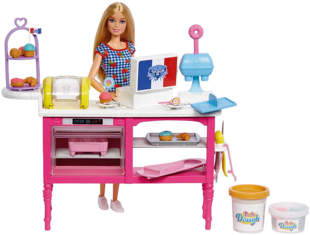Barbie - cuisine en bois, jeux d'imitation