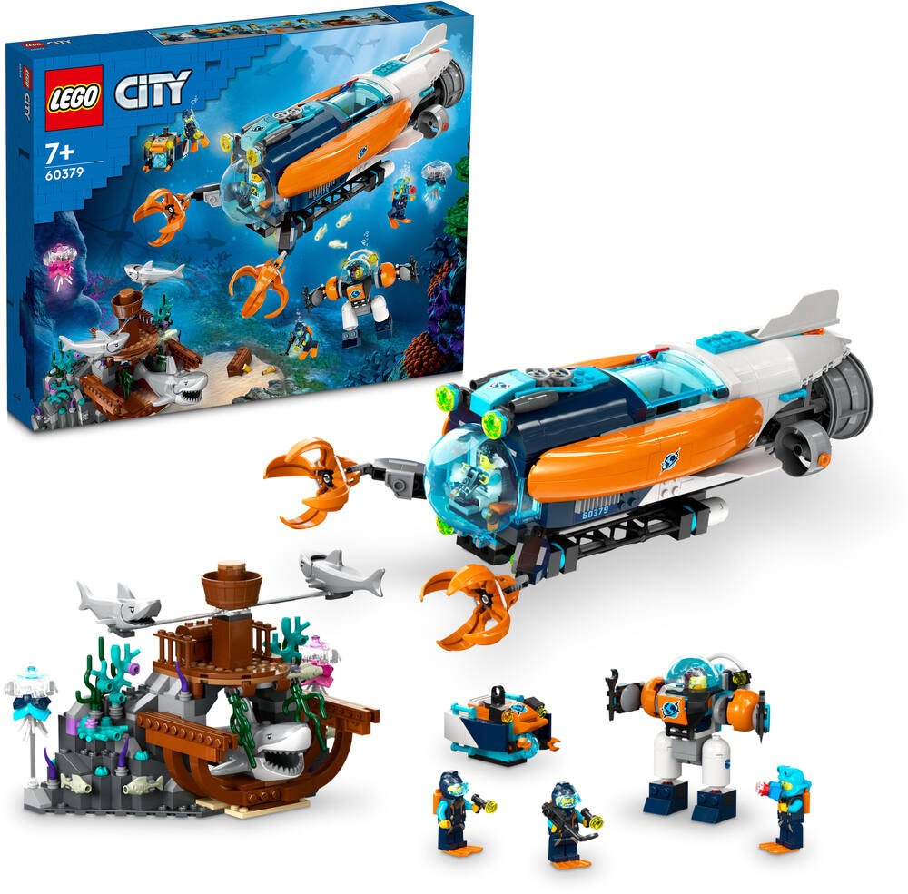 LEGO 60368 City Le Navire d'Exploration Arctique, Grand Jouet avec