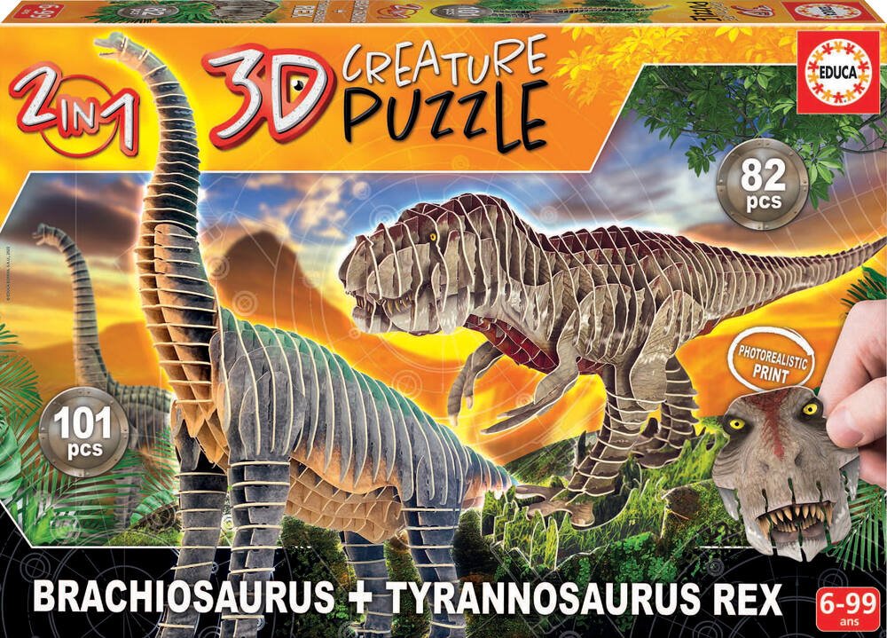 T-Rex 3D Creature Puzzle - Educa Borras