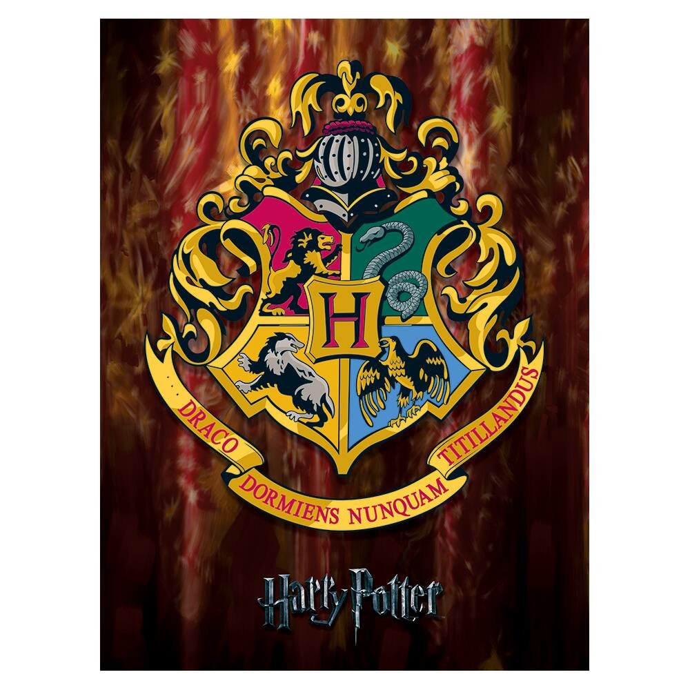 Harry potter - toile imprimee blason hogwarts, chambre enfants