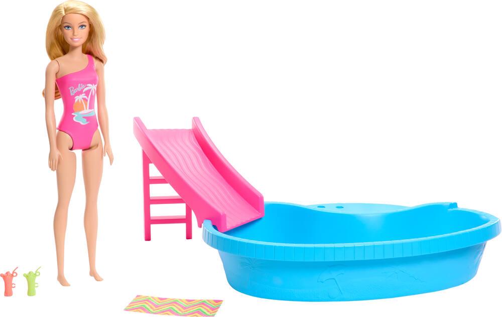 Barbie coffret poupee blonde avec piscine poupees joueclub