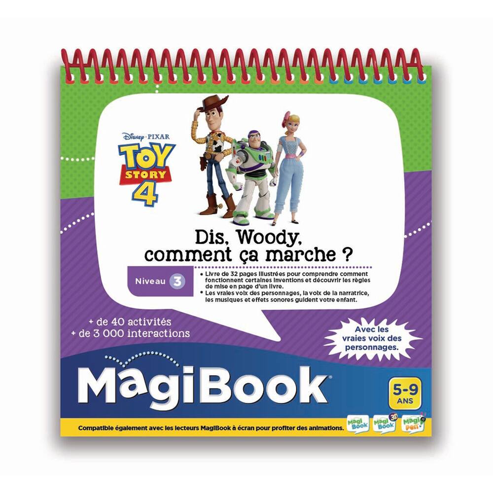 Toy story 4 - livre magibook - dis woody - comment ca marche ?, jeux  educatifs
