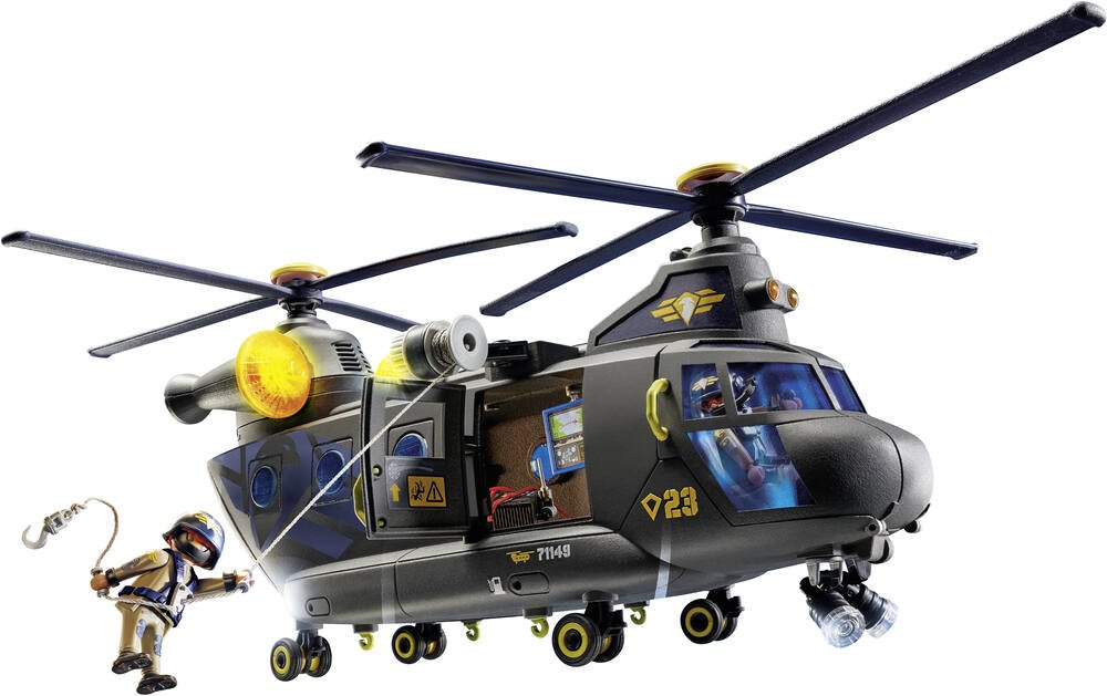 PLAYMOBIL 5563 Hélicoptère avec policier des forces spéciales pas cher 