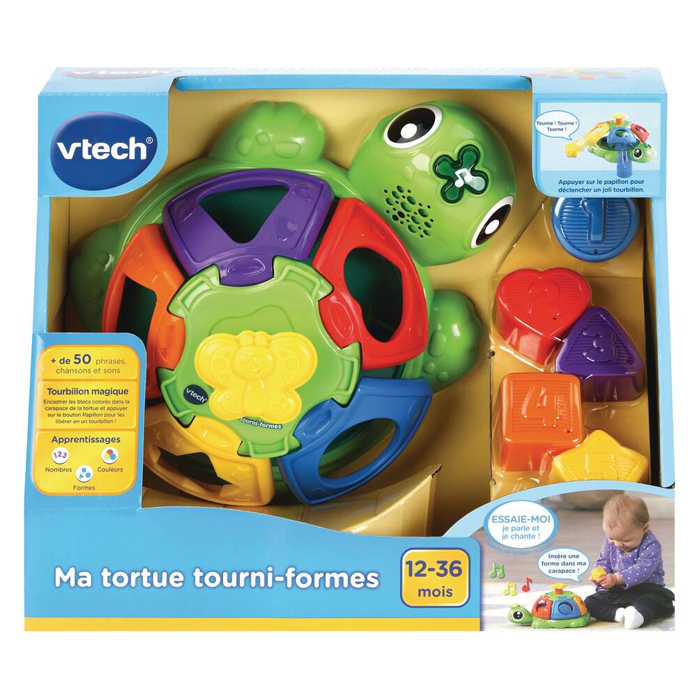 Vtech baby - ma tortue tourni-formes, jouets 1er age