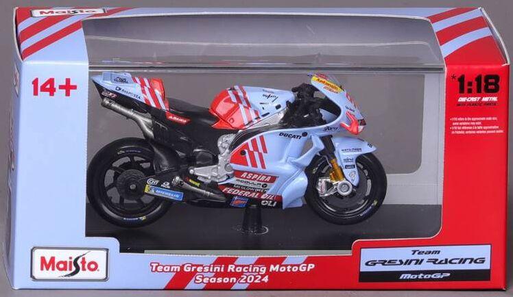 Maquette Moto Gresini SF 2024 #93 Marquez – Échelle 1/18 – Métal, Détaillée – Idéale Collection Ou Cadeau