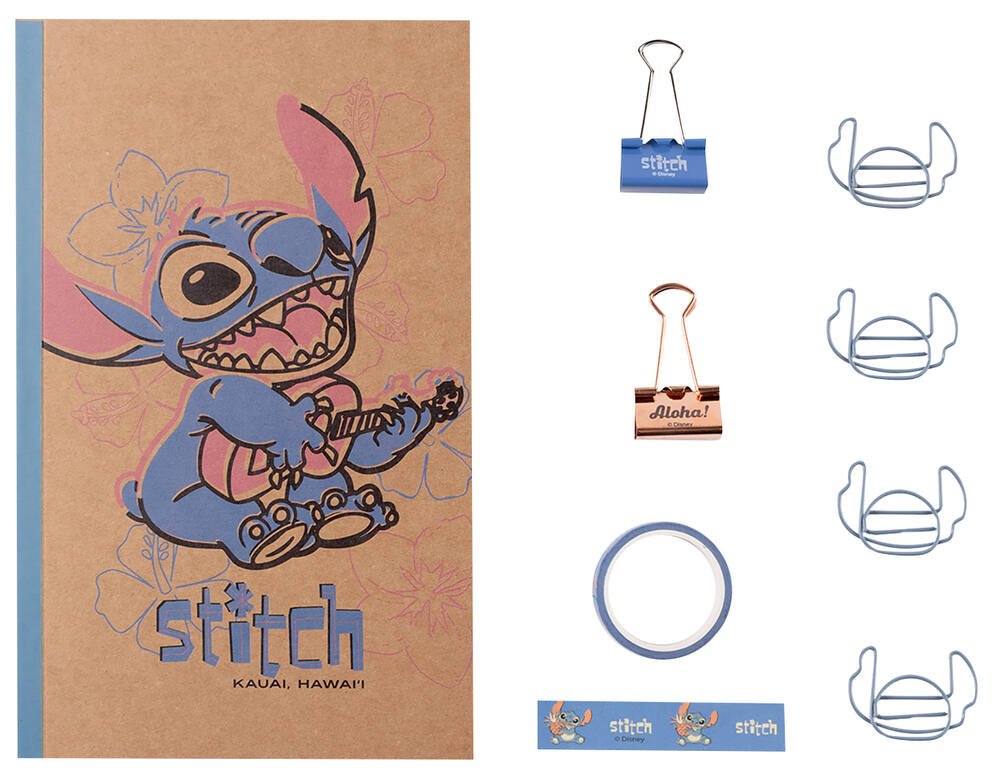 Stitch - set de papeterie, comme a l'ecole - rentree scolaire