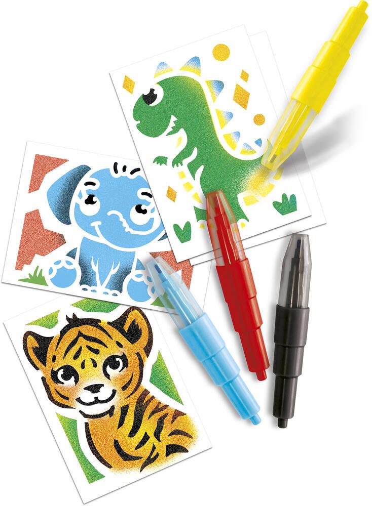 Lansay - Blopens Set d'Activités Kawaii - Kit de Dessin - Dès 5 Ans | Coloriage à Souffler - 8 Feutres Lavables, 6 Pochoirs et 6 Feuilles - Effet Aérographe en Douceur - Prêt à Utiliser