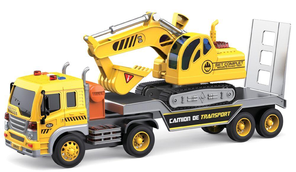 Camion transporteur vehicules de chantier 1:16 vehicules-garages