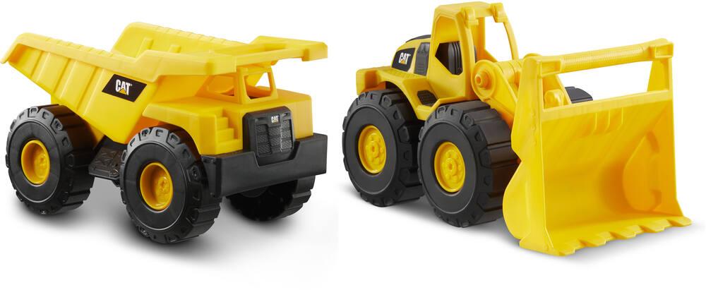 Pack 2 Engins De Chantier Caterpillar - Camion Benne Et Excavatrice - 38 Cm - Jouet Construction Garçon