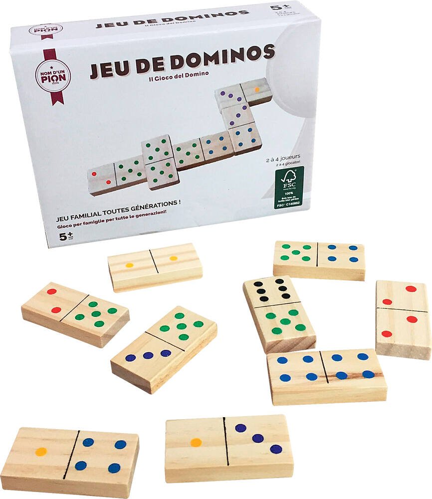 Domino en bois jeu de jouet Set 28 Dominoes voyage idéal enfants adultes IU 