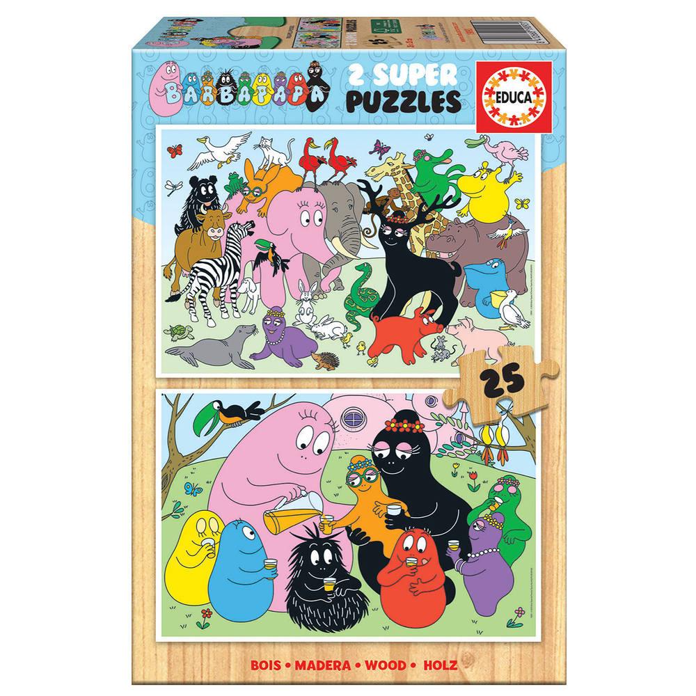 Puzzle 2x25 Pieces Bois Barbapapa Puzzle Joueclub