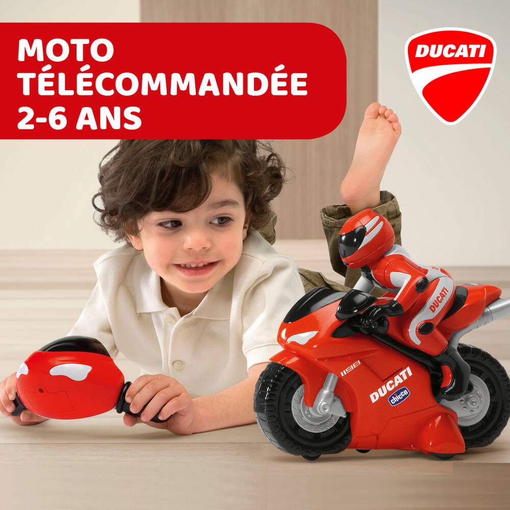 Moto télécommandée Ducati 1/6 ème Motor & Co R/C : King Jouet, Quads &  motos radiocommandés Motor & Co R/C - Véhicules, circuits et jouets  radiocommandés