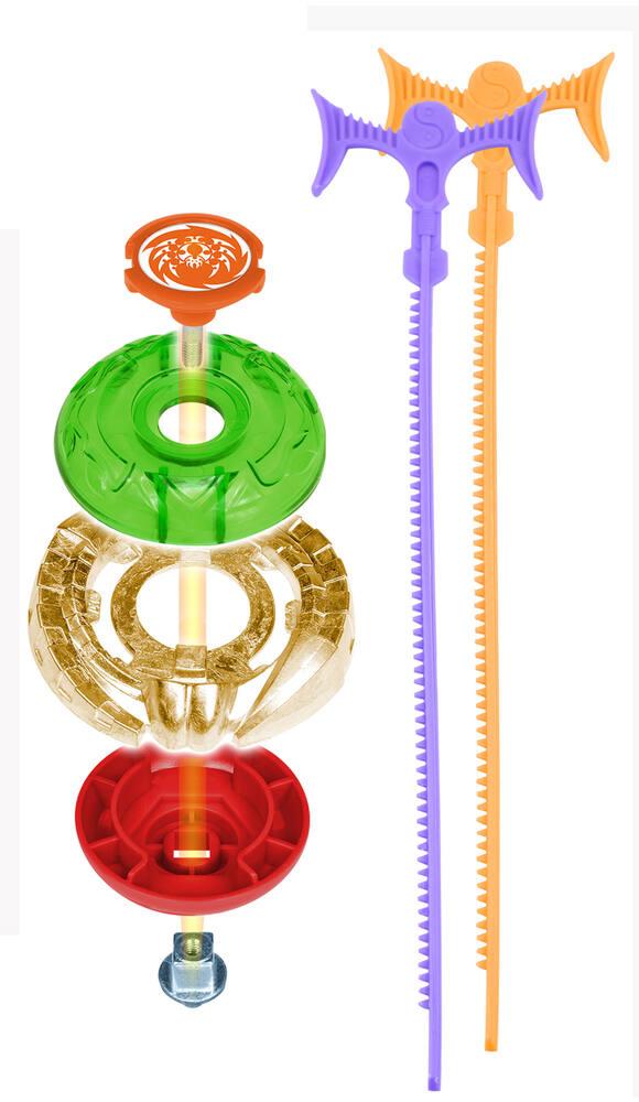 STJOYOPY Jeu de Toupies de Combat 12 Toupies Tournantes 3 Lanceurs Gyroscope avec Boîte de Rangement Cadeau pour Enfants