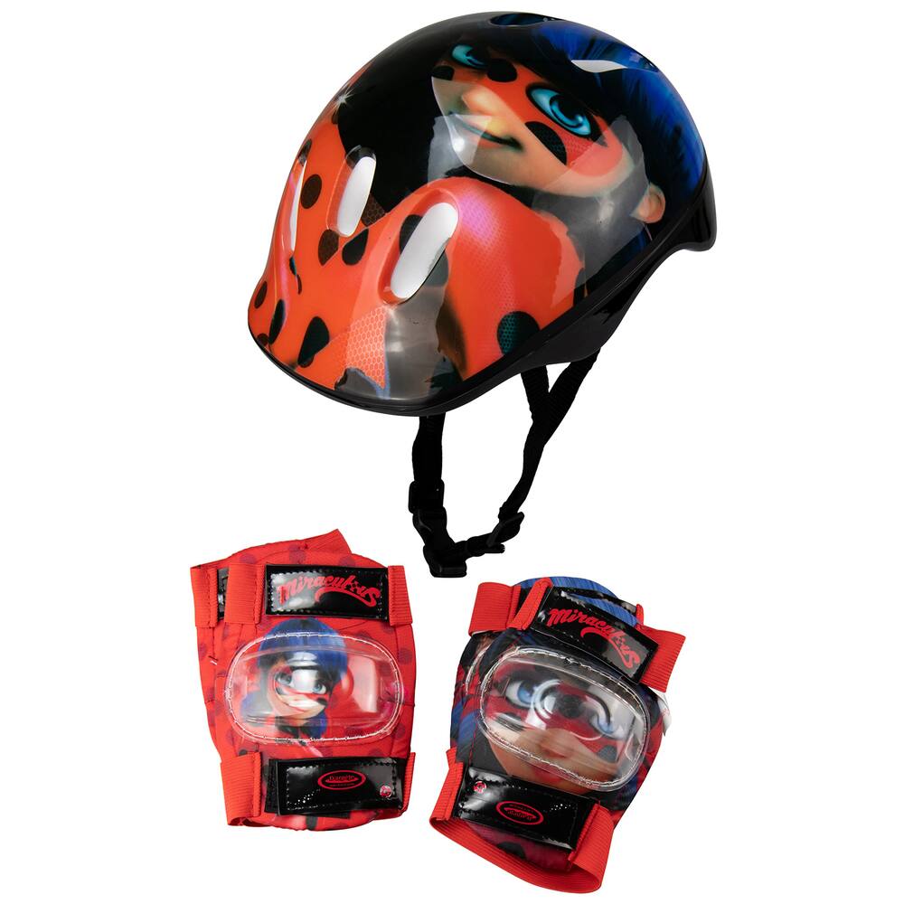 Ladybug-set de protections (casque + coudiÈres + genouillÈre), jeux  exterieurs et sports