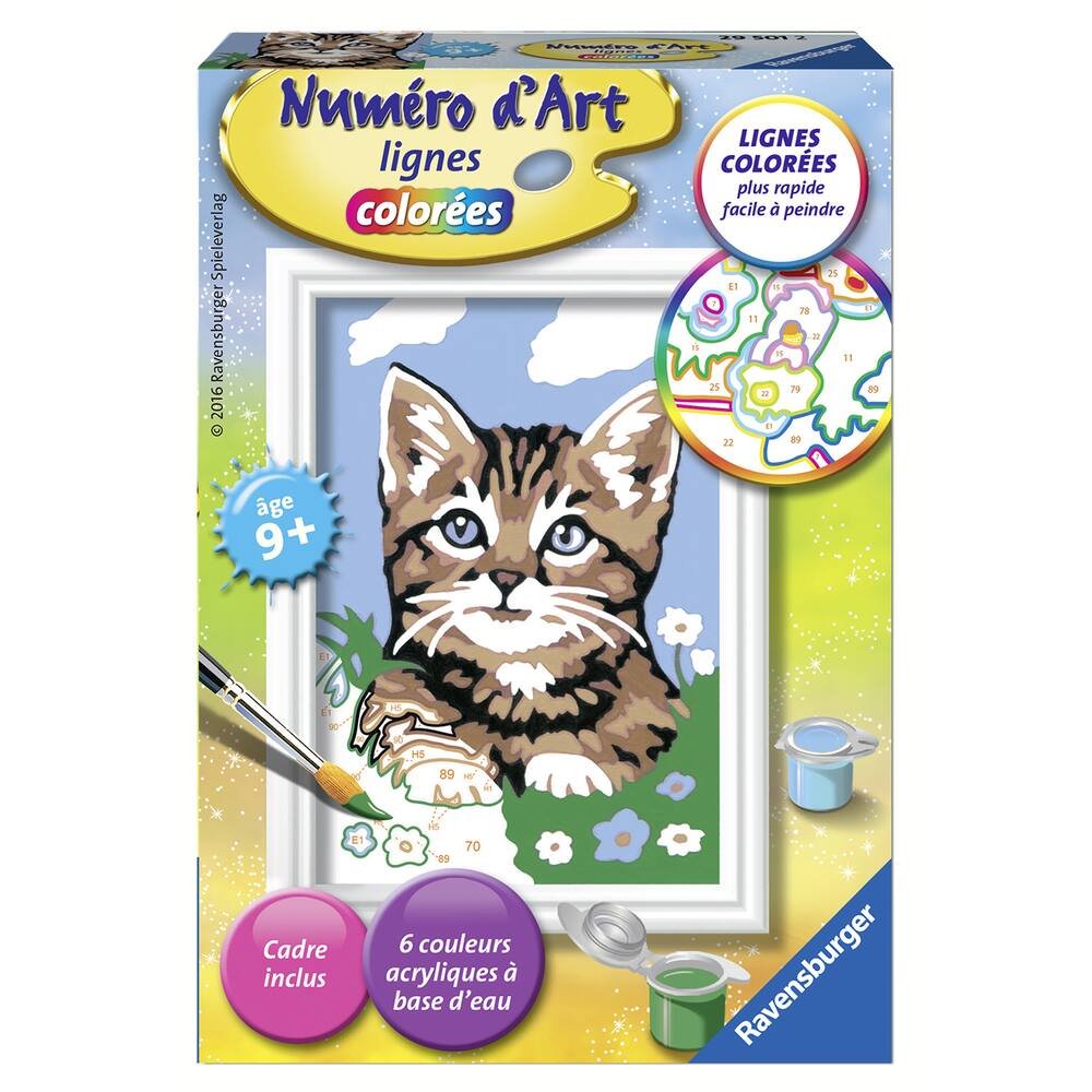 Numero d' art mini - chaton tigre etonne, activites creatives et manuelles