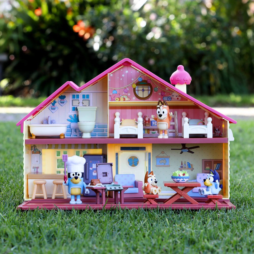 Bluey - la maison et 4 personnages, figurines