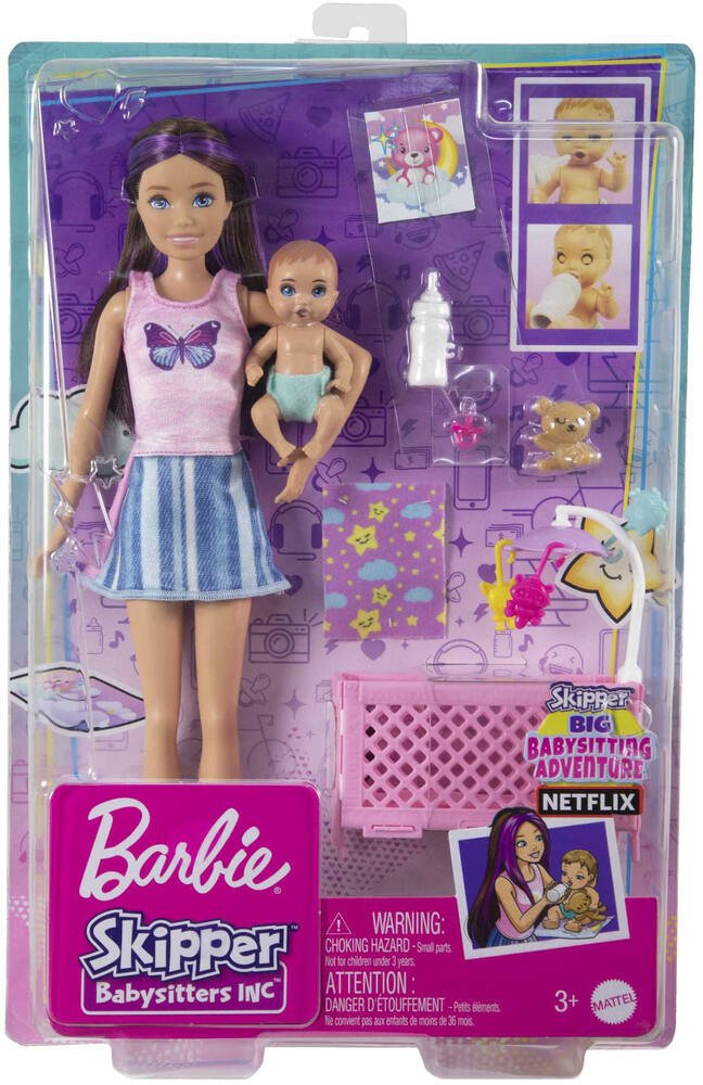 Coffret Barbie Skipper Baby-Sitter - Bébé au Lit