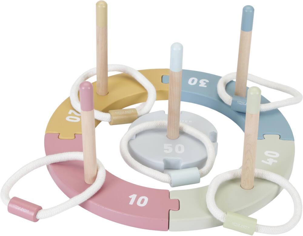 Engelhart Jeu D'Anneaux à Lancer En Bois – Animaux Et Couleurs – Dès 3 Ans – Motricité Et Coordination