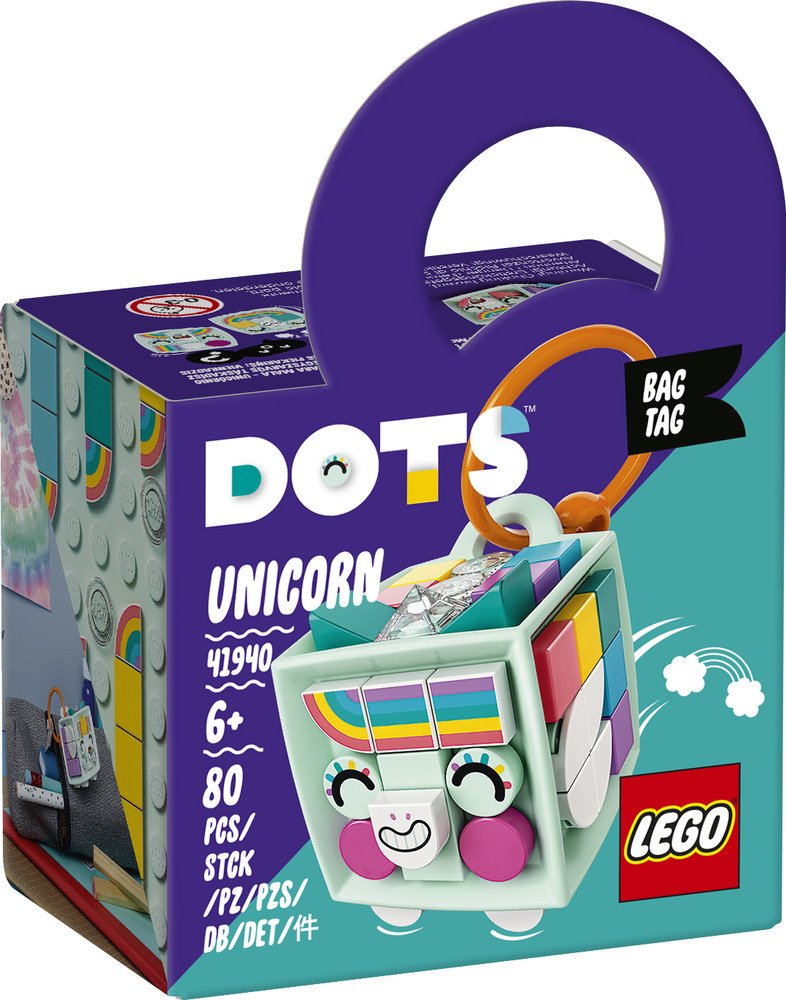 Kit de Loisirs créatifs LEGO 41940 Dots Porte-Clés Licorne Original Jouet de Construction de Licorne pour Enfants dès 6 Ans