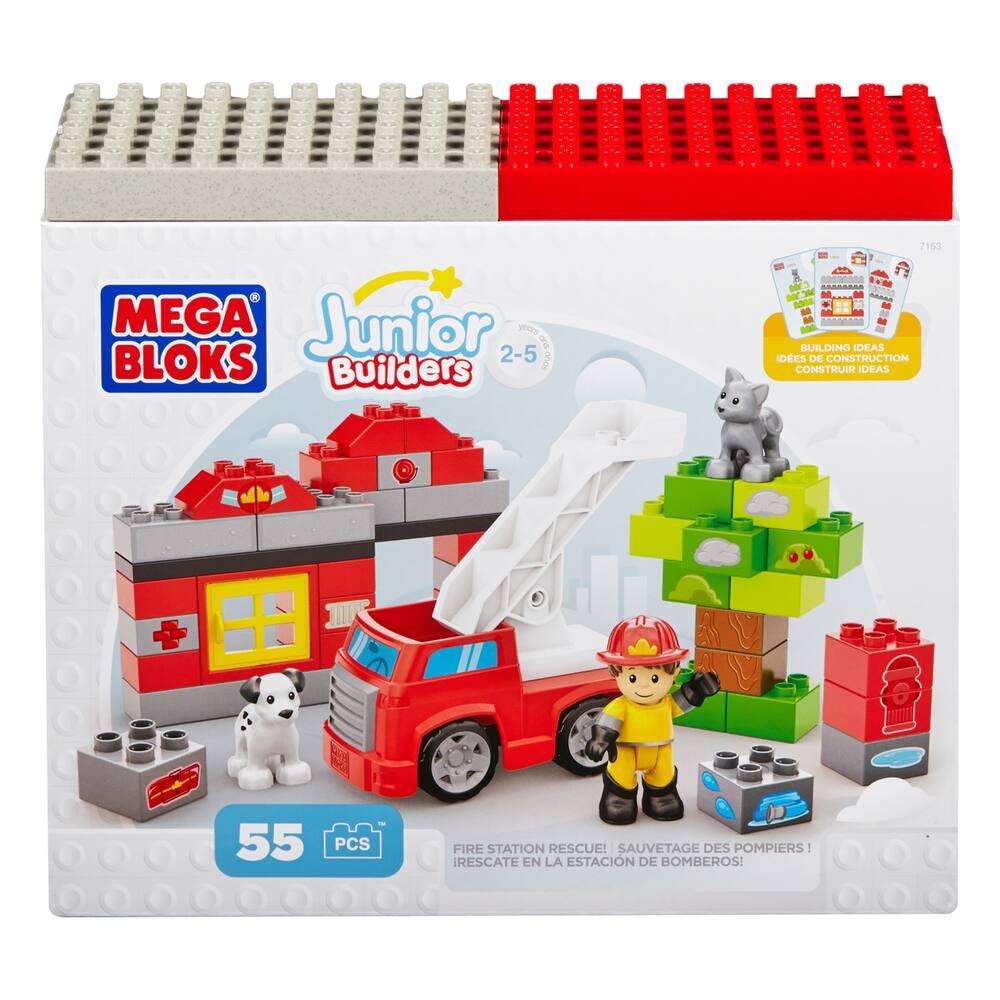Mega bloks junior builders caserne des pompiers jeux de constructions maquettes joueclub