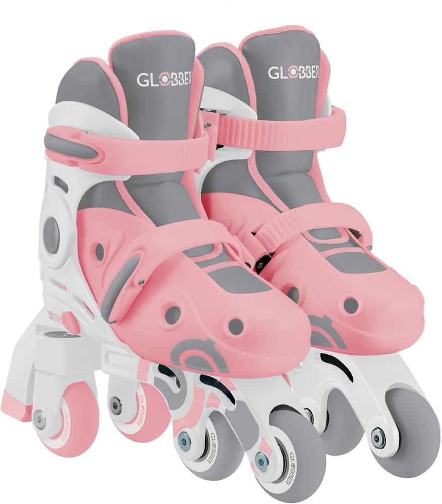 Rollers learning 2 en 1 evolutifs enfant taille 30 a 33 rose jeux exterieurs et sports joueclub