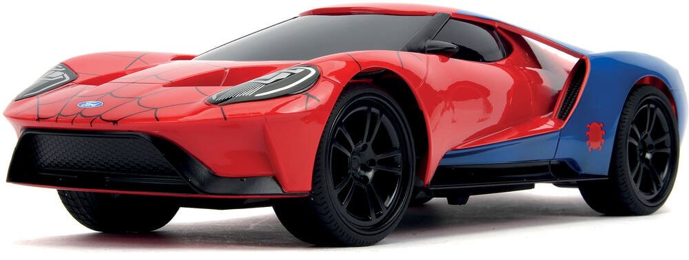 Marvel spider-man- voiture radiocommande ford gt 1/16, vehicules-garages