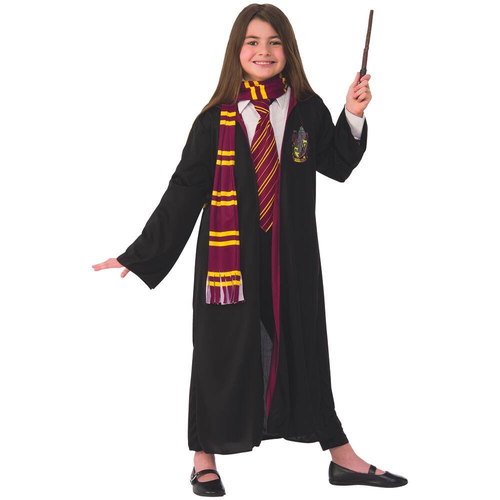 Harry potter - deguisement cape de sorcier et accessoires taille 7-10 ans, fetes et anniversaires