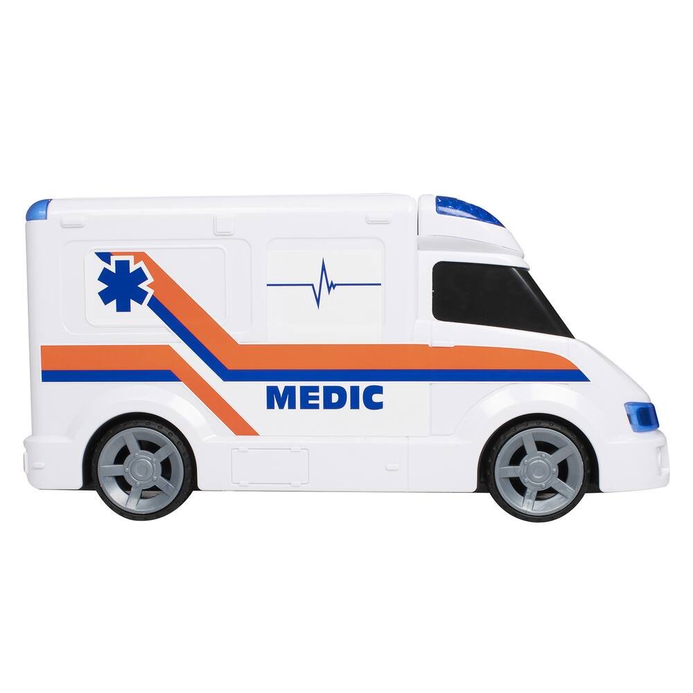 Modbrix Voiture de sauvetage, ambulance, jouet avec lumière bleue et sirène  : : Jeux et Jouets