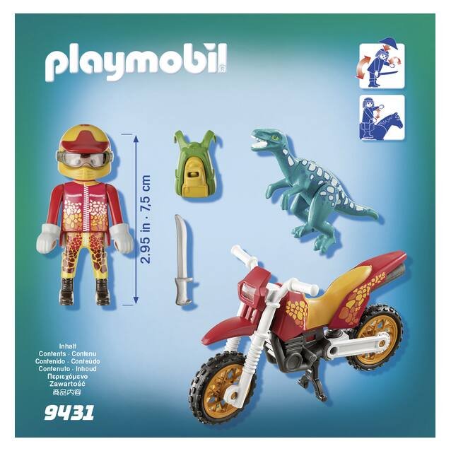 Playmobil 9431 Enfants Moto avec Raptor Children's Toy Set