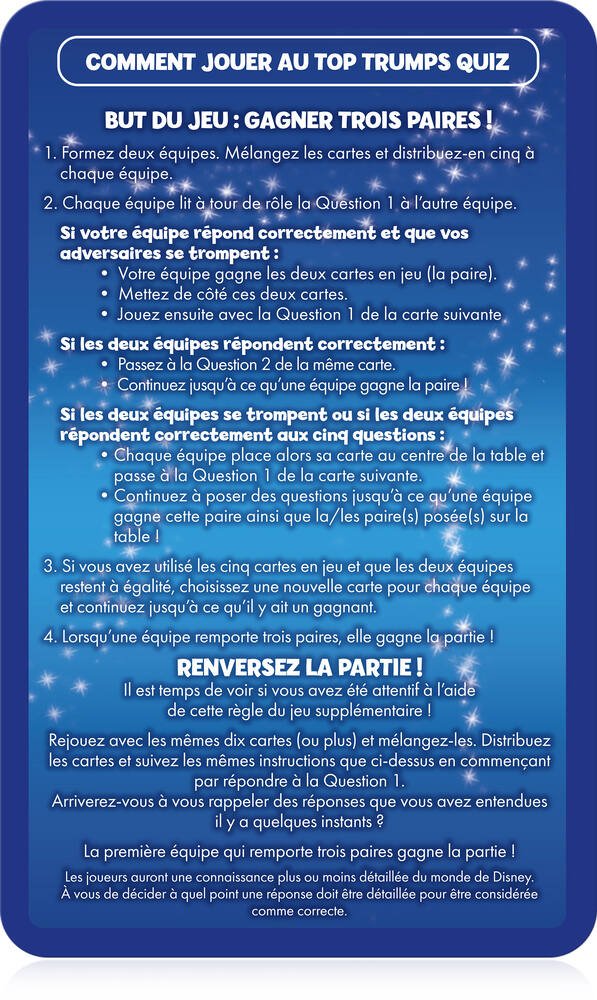 4€05 sur Jeu de société Quizz Disney 500 questions Winning Moves - Jeu de  culture générale - Achat & prix