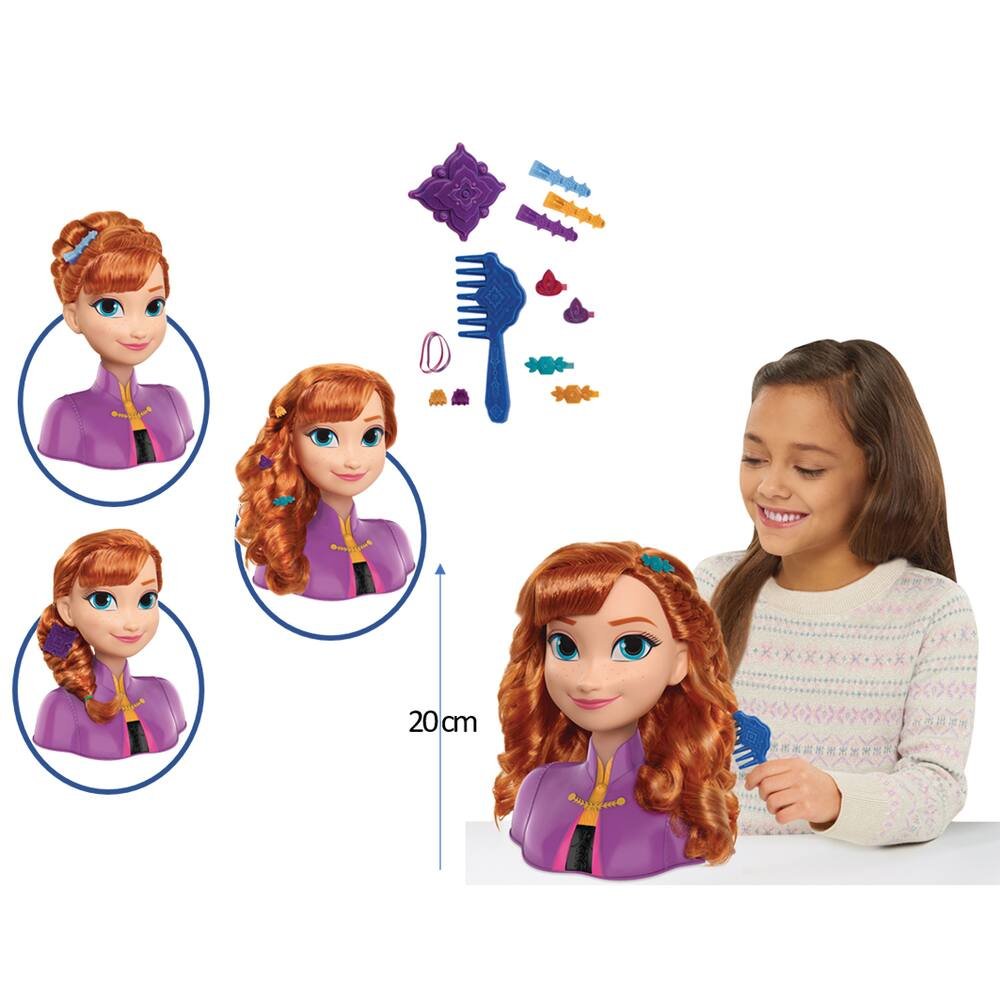 Têtes à coiffer Anna et Elsa de la Reine des Neiges Disney - Label