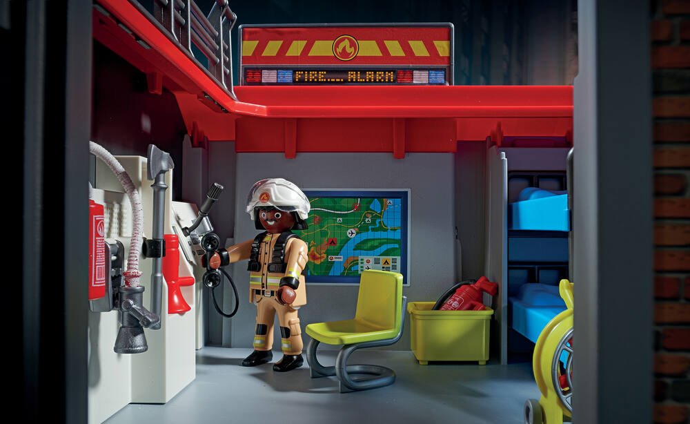 Playmobil - 5663 - caserne de pompiers transportable - Conforama