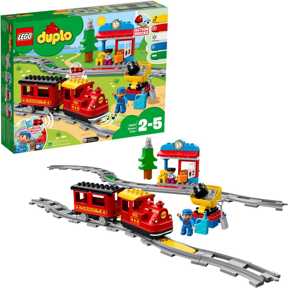 Lego®duplo®ma ville 10874 - le train a vapeur, jeux de constructions &  maquettes