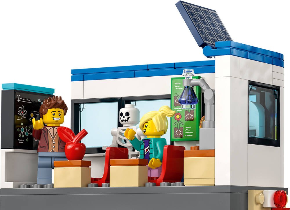 LEGO 60329 City Une Journée d'École, Jouet de Construction Bus, 2 Classes  et Plaques de Route, Set pour Enfants +6 Ans
