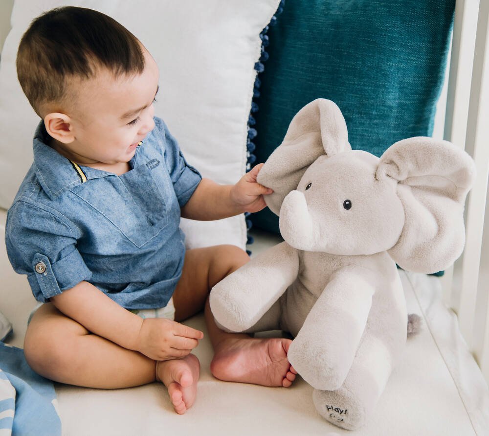 Peluche interactive pour bébé Flappy l'éléphant 30 cm - Bouge, Parle et  Chante en Français au meilleur prix