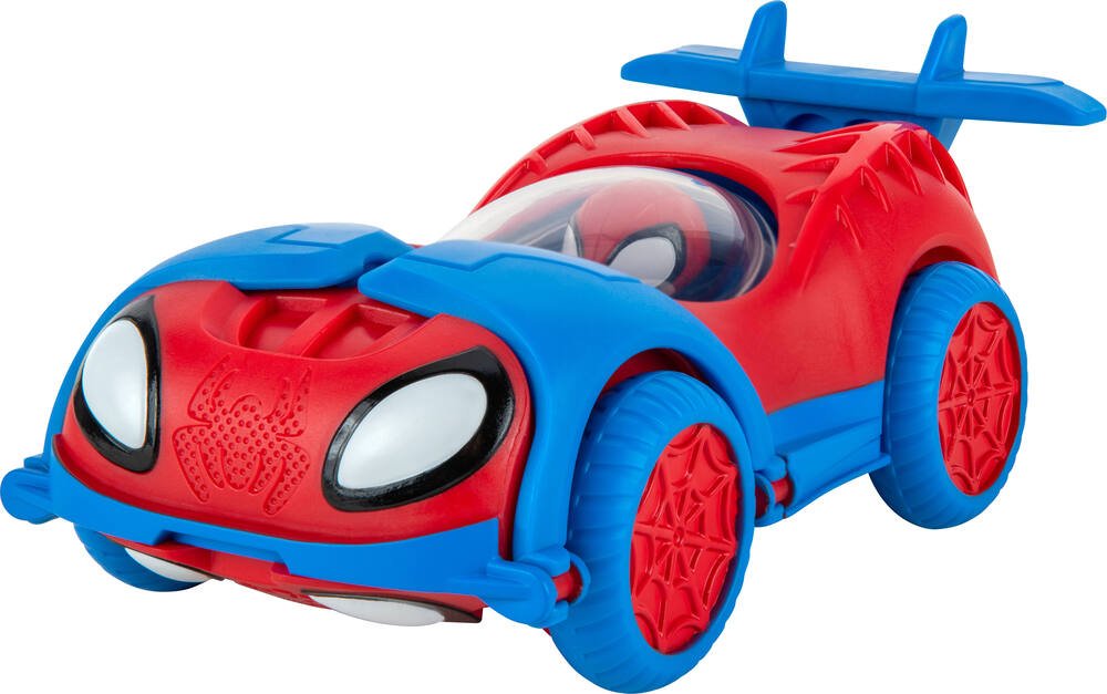 Figurine spidey - vehicule 2 en 1 spidey flip and jet, vehicules-garages