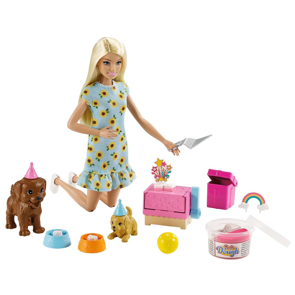 Barbie Coffret Poupee et ses 4 Chiens, dont 2 Figurines qui Peuvent Faire  leurs Besoins, Accessoires Inclus, Jouet pour Enfant, FXH08 Exclusivité sur