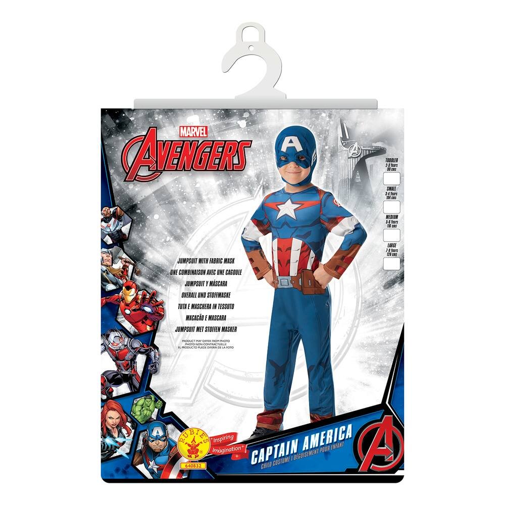 Marvel - avengers - captain america deguisement - taille l 7-8 ans, fetes  et anniversaires