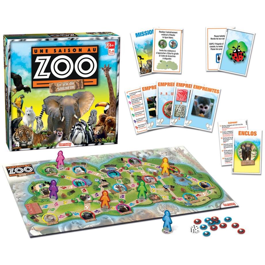 Lansay-75029-une saison au zoo le jeu du soigneur Multicolore 