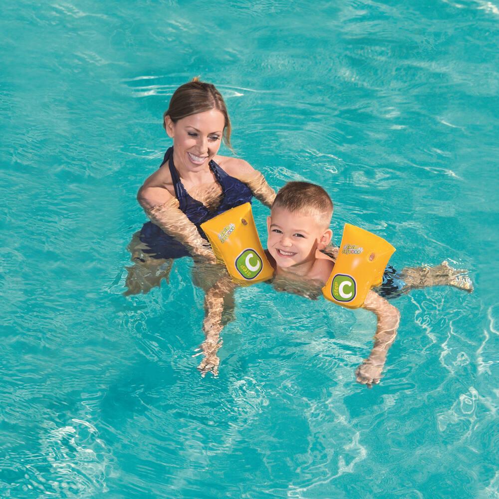 BLUE SKY - Brassards Marine Nationale 👶 Bleu, Vinyle - 25x15cm - Sécurité Piscine/plage - Dès 3 Ans