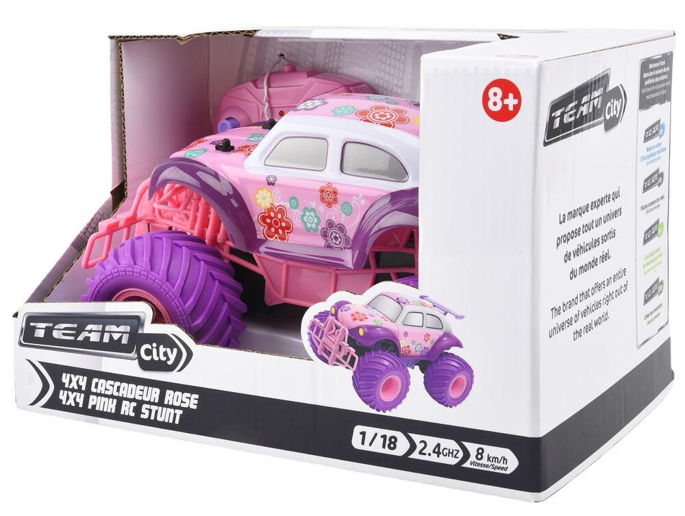 4x4 cascadeur rose radiocommande 1:18 vehicules-garages jouéclub