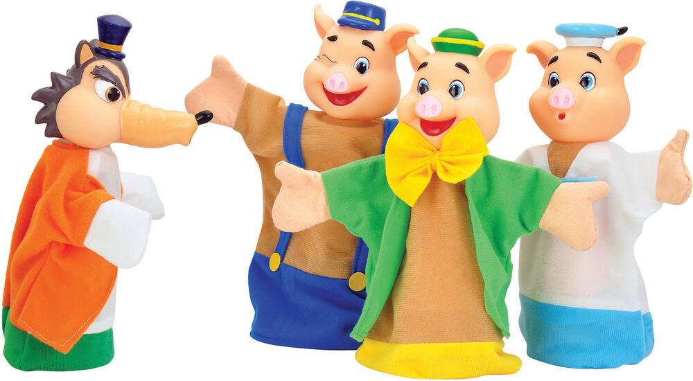 Marionnettes - les 3 petits cochons, jeux d'imitation