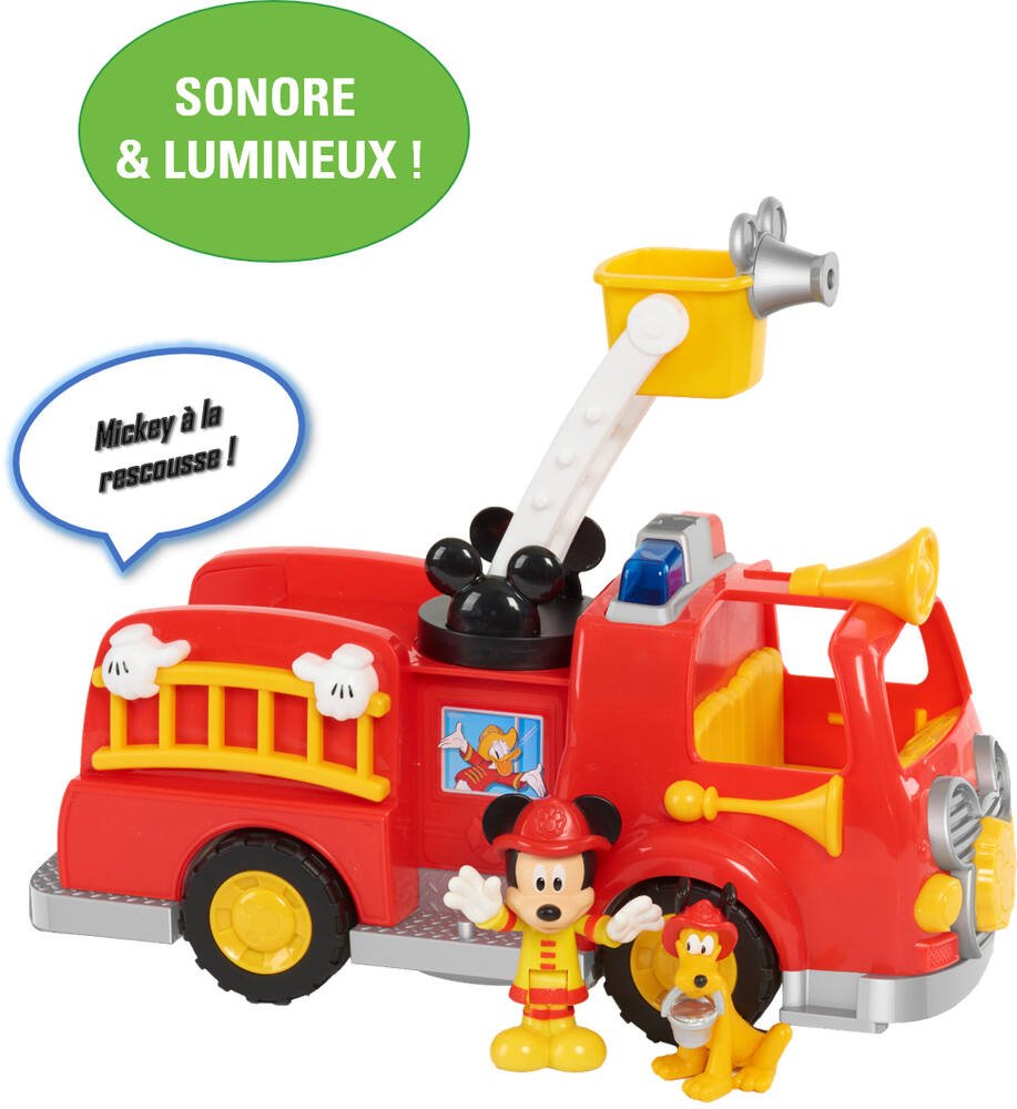 Disney - mickey – camion de pompier avec fonctions sonores et